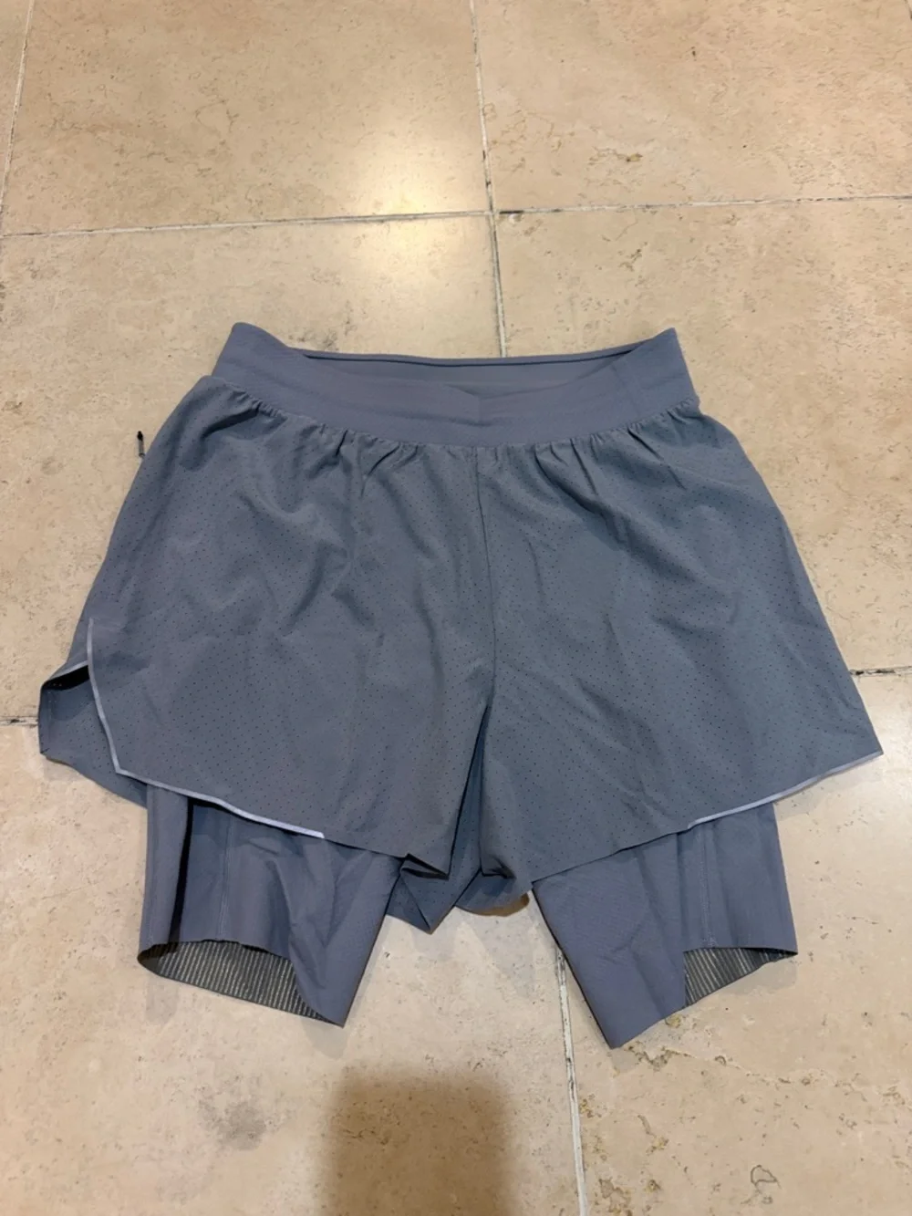 lululemon athletica Layered Athletic Shorts in Slate Blue